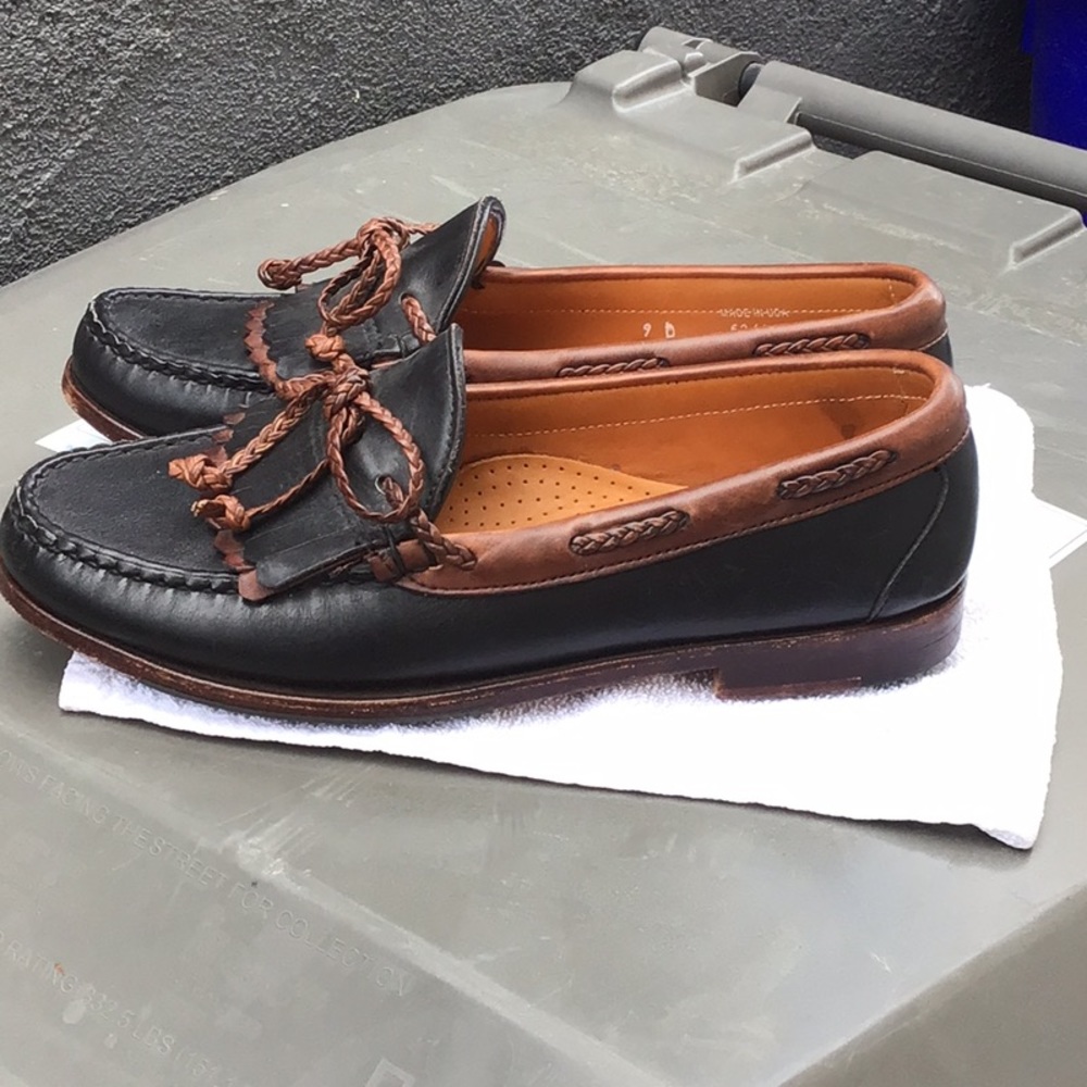 FootJoy made in the USA 9/D leather loafers used conditions - Picture 2 of 12